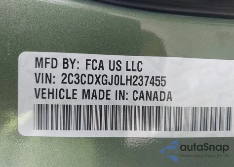 2020 Dodge Charger Scat Pack Rwd из США, поврежденный, VIN 2C3CDXGJ0LH237455